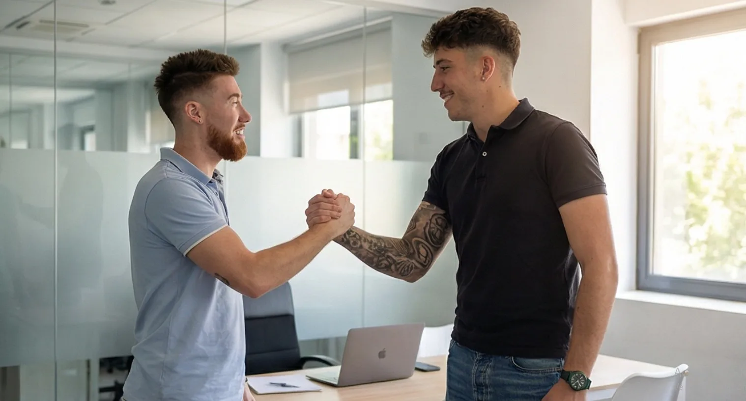 Juan José y Luis, cofundadores de Ads&Nexus, en su espacio de trabajo